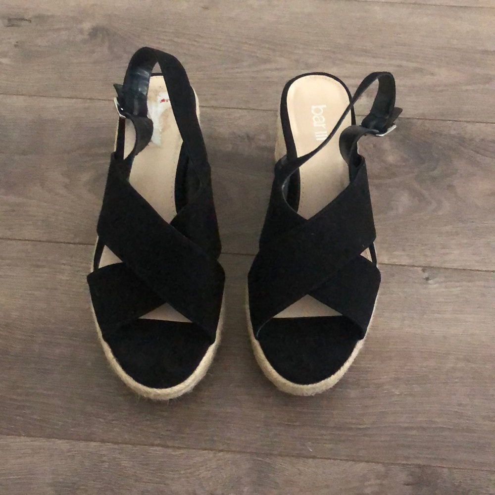 Bar iii wedges black suede espadrille bottom